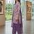 Purple printed cotton blend stitched geometric print salwar kurta dupatta for women