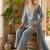 Grey vichitra embroidered wedding straight kurta with palazzo & dupatta