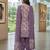 Purple printed cotton blend stitched geometric print salwar kurta dupatta for women