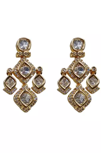 Gold-plated kundan choker necklace set with earrings for women