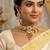 Traditional gold plated choker necklace set with earrings for women