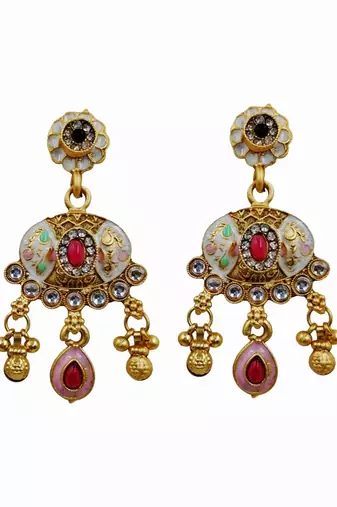 Traditional kundan meenakari choker jewelry set for women