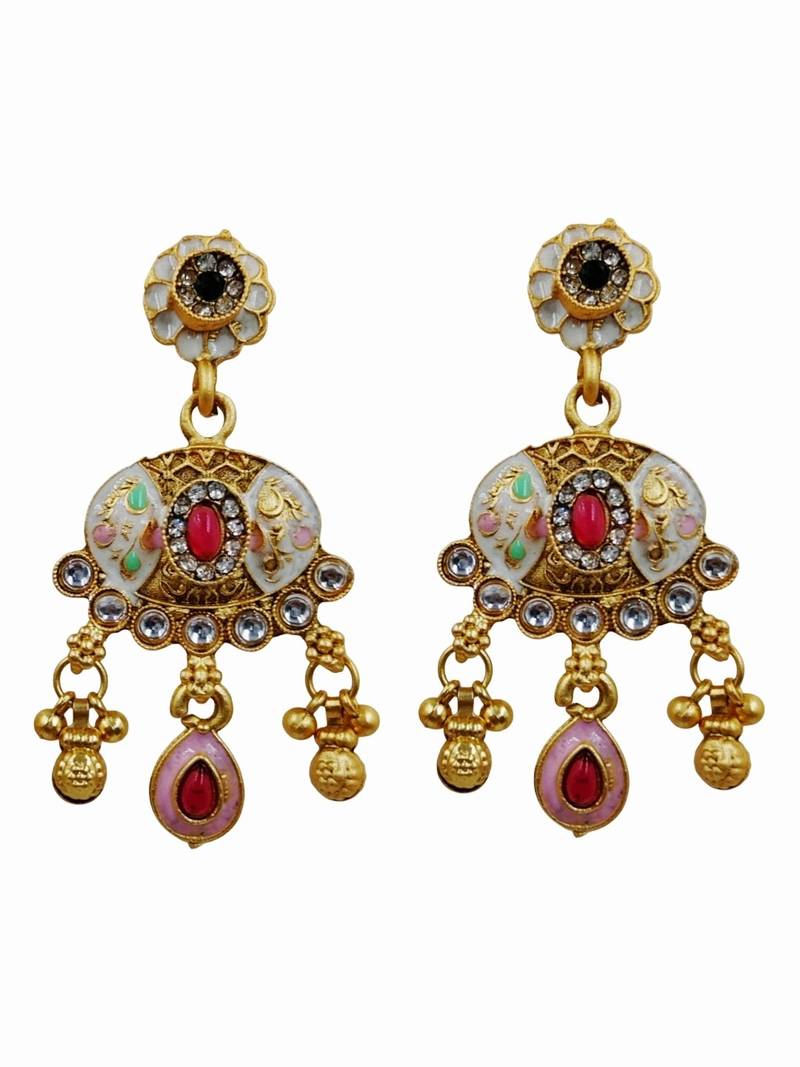 Traditional kundan meenakari choker jewelry set for women
