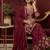 Premium rangoli crush with embroidered sequin work  palazzo suit