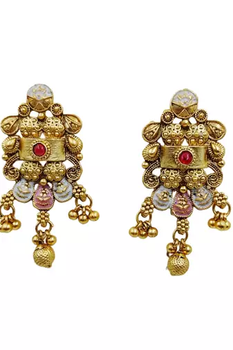 Traditional kundan meenakari choker jewelry set for women