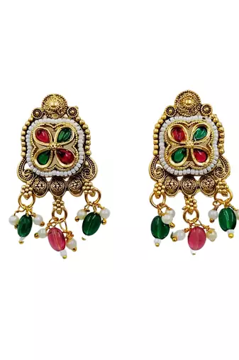 Traditional kundan meenakari choker jewelry set for women