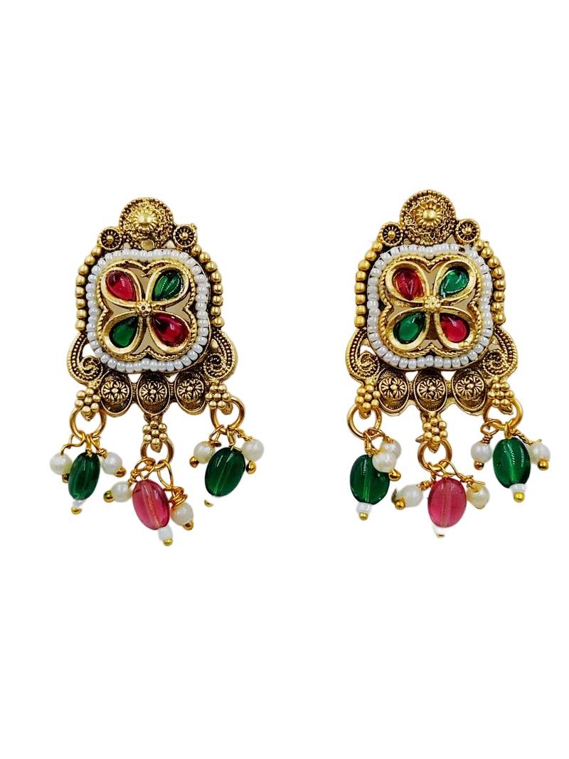Traditional kundan meenakari choker jewelry set for women