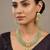 Traditional gold plated kundan and mint beaded 3-layer necklace jewellery set with earrings for women
