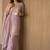 Onionpink silk blend embroidered sequin work wedding palazzo set
