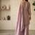 Onionpink silk blend embroidered sequin work wedding palazzo set