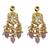 Traditional gold plated kundan and pink beaded 3-layer necklace jewellery set with earrings for women
