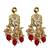 Traditional gold plated kundan and red beaded 3-layer necklace jewellery set with earrings for women