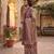 Wine printed cotton blend stitched ethnic motif print salwar kurta dupatta for women