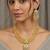 Traditional gold plated kundan and yellow beaded 3-layer necklace jewellery set with earrings for women