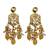 Traditional gold plated kundan and yellow beaded 3-layer necklace jewellery set with earrings for women