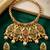 Traditional gold plated choker necklace set with earrings for women