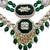 Green kundan & multi-layered beads choker jewellery set with earrings for women