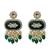 Green kundan & multi-layered beads choker jewellery set with earrings for women