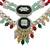Kundan & multi-layered beads choker jewellery set with earrings for women