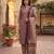 Wine printed cotton blend stitched ethnic motif print salwar kurta dupatta for women