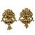 Women gold-plated & green multi-strand lakshmi temple jewellery set