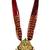 Women gold-plated & ruby multi-strand lakshmi temple jewellery set