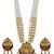 Women gold-plated & white multi-strand lakshmi temple jewellery set
