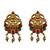 Women gold-plated & white multi-strand lakshmi temple jewellery set