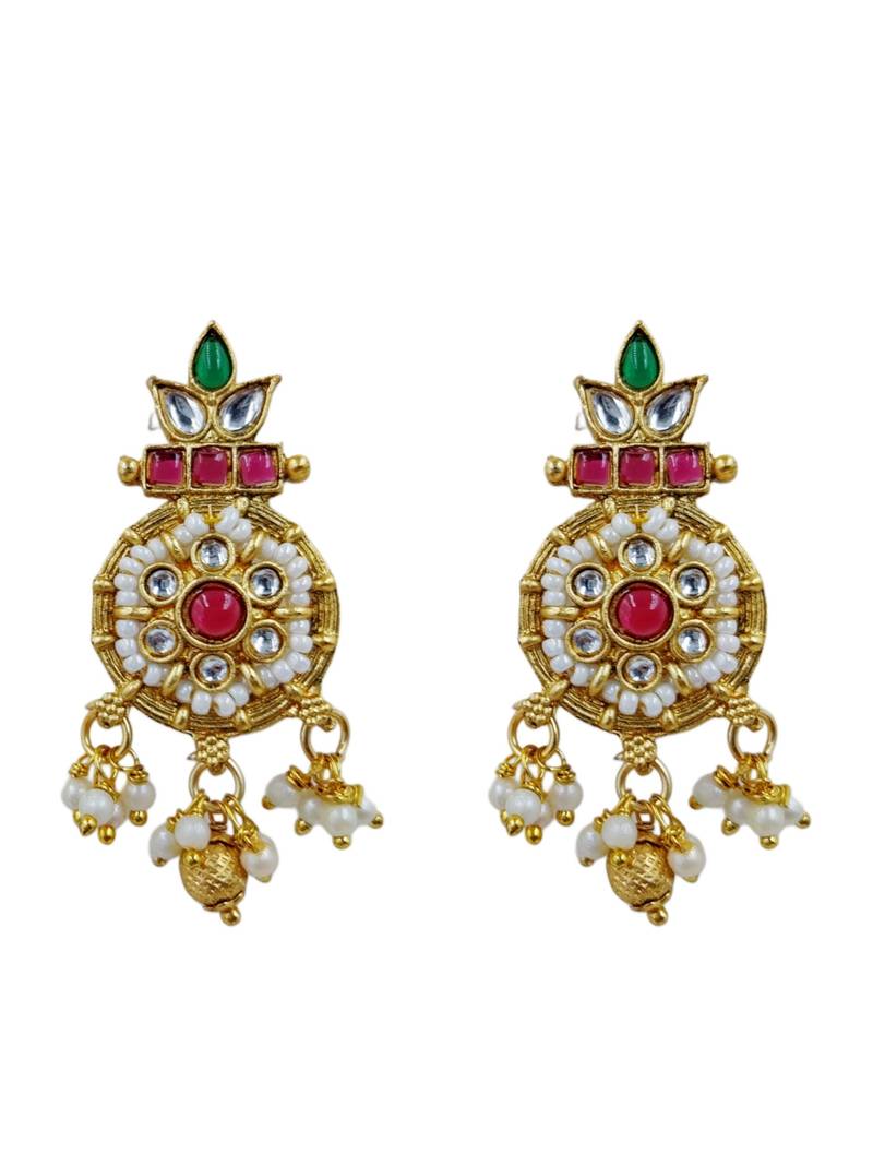Women gold-plated kundan & multi-strand pearl jewellery set
