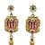 Women gold-plated white pearl & red kundan studded traditional long jewellery set
