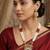 Ethnic gold-plated kundan & pearls meenakari long necklace set with earrings for women