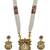 Ethnic gold-plated kundan & pearls meenakari long necklace set with earrings for women
