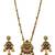 Women gold-plated antique temple long necklace & earrings set