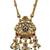 Women gold-plated antique temple long necklace & earrings set