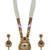 Women gold-plated antique temple long necklace & earrings set
