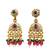 Women gold-plated antique temple long necklace & earrings set