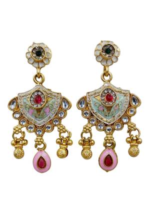 Traditional gold-plated kundan & meenakari choker jewellery set for women 5