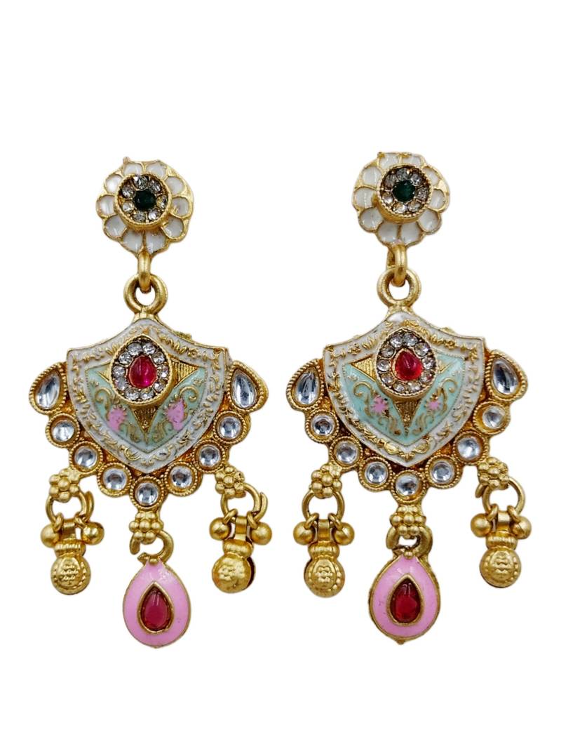 Traditional gold-plated kundan & meenakari choker jewellery set for women