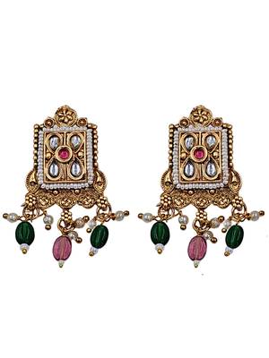Traditional gold-plated kundan & meenakari choker jewellery set for women 5