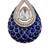 Women blue gold-plated ad-studded teardrop pendant with earrings jewellery set