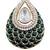 Women green gold-plated ad-studded teardrop pendant with earrings jewellery set