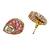 Women pink gold-plated ad-studded teardrop pendant with earrings jewellery set