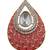 Women pink gold-plated ad-studded teardrop pendant with earrings jewellery set