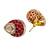 Women ruby gold-plated ad-studded teardrop pendant with earrings jewellery set