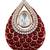 Women ruby gold-plated ad-studded teardrop pendant with earrings jewellery set