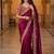 New Designer Soft Sartin With Beautiful Elephant Embroidery Work Saree With Blouse Set for Women's