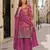 Rani pink chinon semi stitched suit with embroidery & sequence work