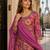 Rani pink chinon semi stitched suit with embroidery & sequence work