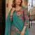 Blue blue chinon semi stitched suit with embroidery & sequence work