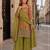 Mustard chinon semi stitched suit with embroidery & sequence work